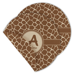 Giraffe Print Round Linen Placemat - Double Sided (Personalized)