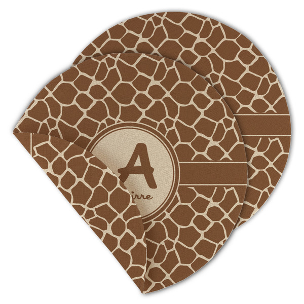 Giraffe Print Round Linen Placemats - MAIN (Double-Sided)