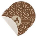 Giraffe Print Round Linen Placemat - Single Sided - Set of 4 (Personalized)