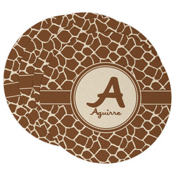 Giraffe Print Round Paper Coasters w/ Name and Initial