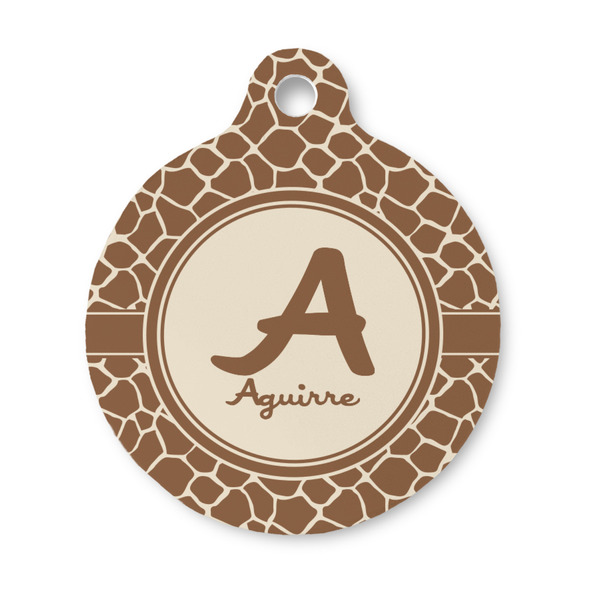 Custom Giraffe Print Round Pet ID Tag - Small (Personalized)