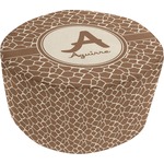 Giraffe Print Round Pouf Ottoman (Personalized)
