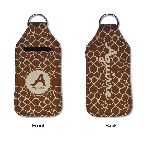 Giraffe Print Sanitizer Holder Keychain - Large APPROVAL (Flat)