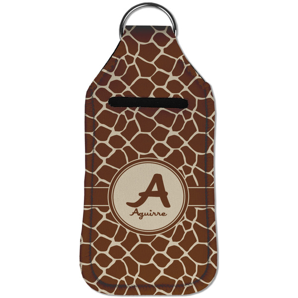 Giraffe Print Sanitizer Holder Keychain - Large (Front)