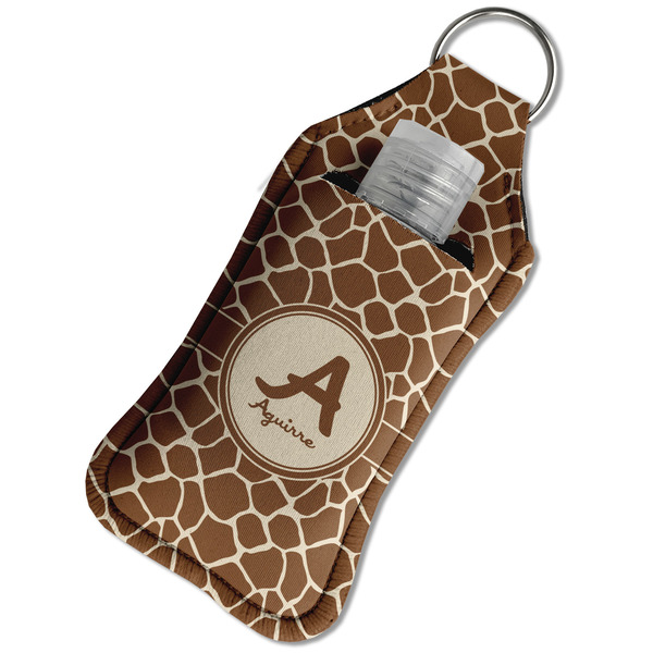 Giraffe Print Sanitizer Holder Keychain - Large in Case