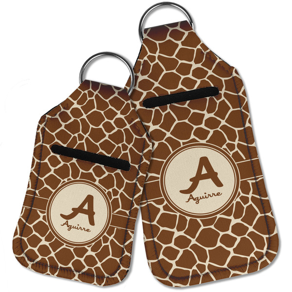 Giraffe Print Sanitizer Holder Keychain - Parent Main