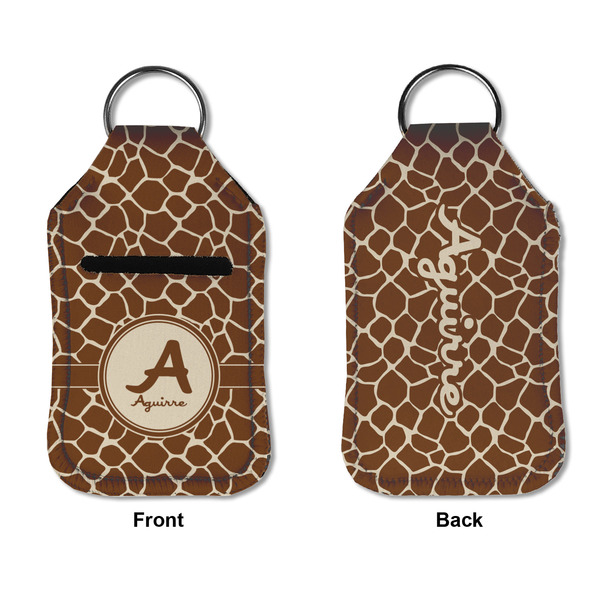 Giraffe Print Sanitizer Holder Keychain - Small APPROVAL (Flat)