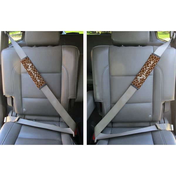 Giraffe Print Seat Belt Covers (Set of 2 - In the Car)