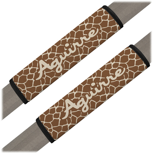 Custom Giraffe Print Seat Belt Covers (Set of 2) (Personalized)