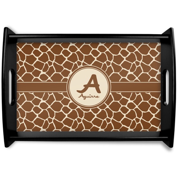 Custom Giraffe Print Wooden Tray (Personalized)