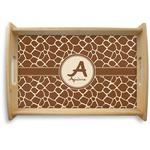 Giraffe Print Natural Wooden Tray - Small (Personalized)