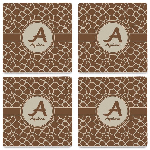 Giraffe Print Set of 4 Sandstone Coasters - See All 4 View