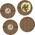 Giraffe Print Set of 4 Glass Lunch / Dinner Plate 10" (Personalized)
