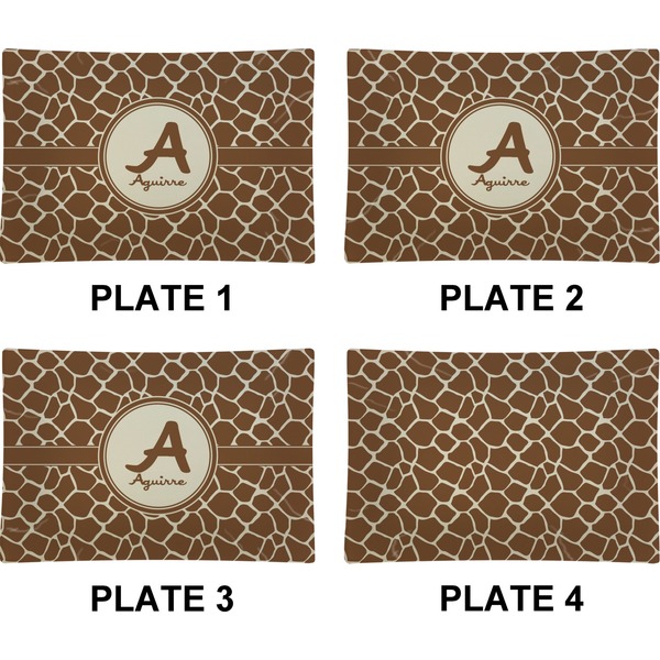 Giraffe Print Set of Rectangular Appetizer / Dessert Plates (Approval)