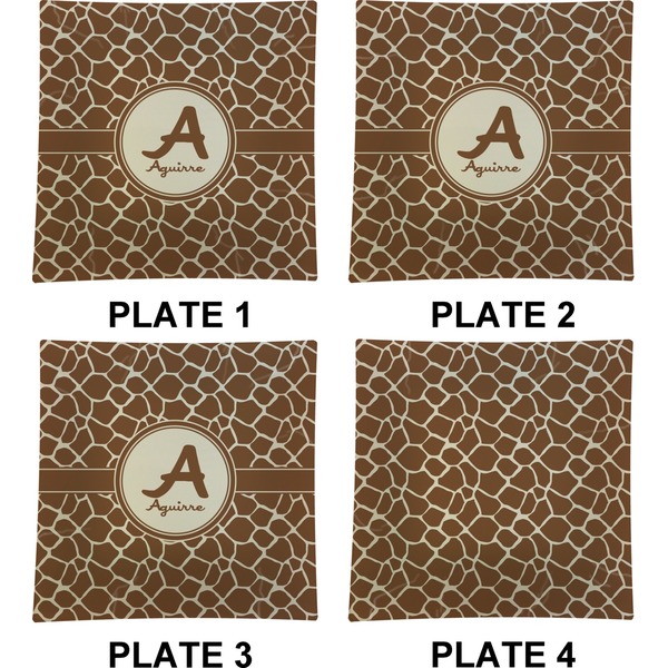 Giraffe Print Set of Square Dinner Plates (Approval)