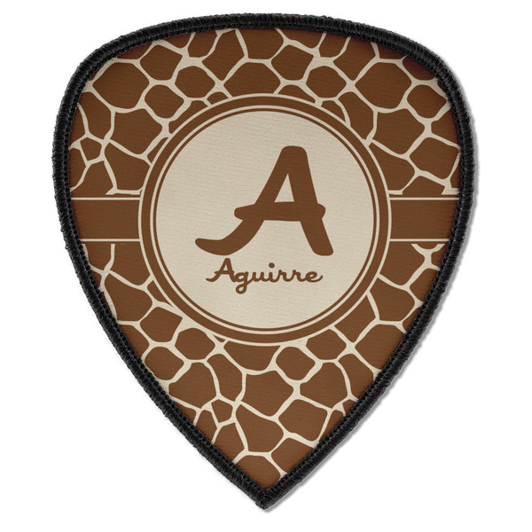 Custom Giraffe Print Iron on Shield Patch A w/ Name and Initial