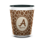 Giraffe Print Ceramic Shot Glass - 1.5 oz - Two Tone - Single (Personalized)