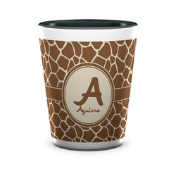 Giraffe Print Ceramic Shot Glass - 1.5 oz - Two Tone - Single (Personalized)