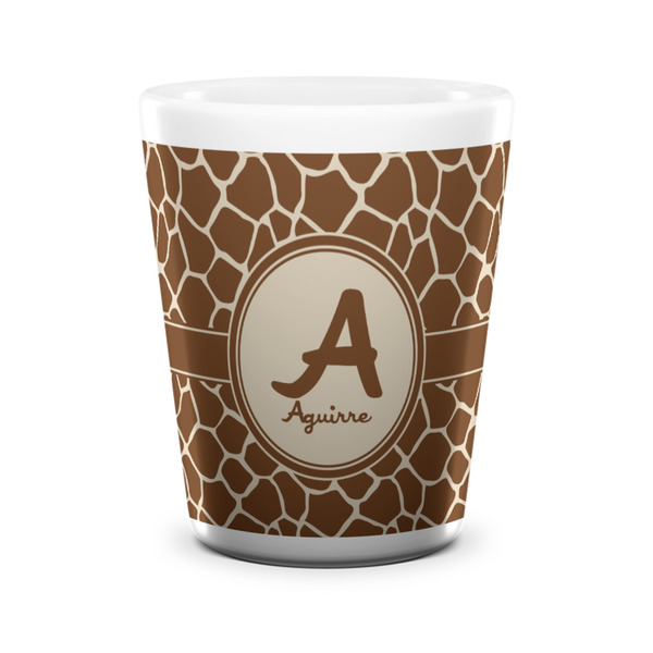 Giraffe Print Shot Glass - White - FRONT