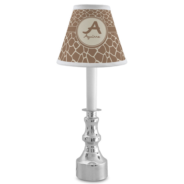 Giraffe Print Small Chandelier Lamp - LIFESTYLE (on candle stick)