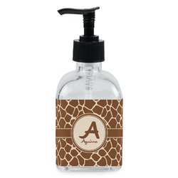 Giraffe Print Glass Soap & Lotion Bottle - Single Bottle (Personalized)