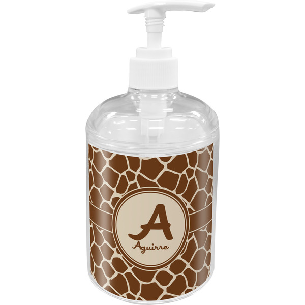 Custom Giraffe Print Acrylic Soap & Lotion Bottle (Personalized)