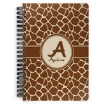 Giraffe Print Spiral Notebook - 7x10 w/ Name and Initial