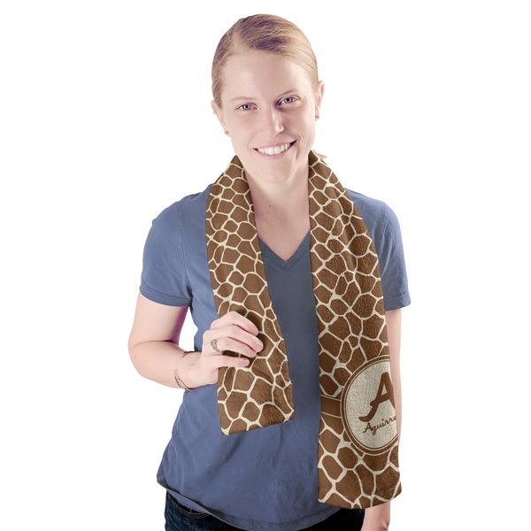 Giraffe Print Sport Towel - Exercise use - Model
