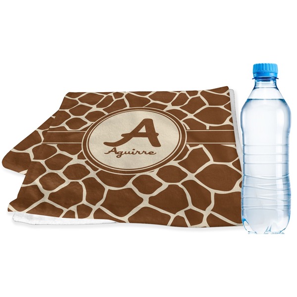 Custom Giraffe Print Sports & Fitness Towel (Personalized)