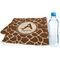 Giraffe Print Sports Towel Folded with Water Bottle