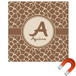 Giraffe Print Square Car Magnet - 6" (Personalized)