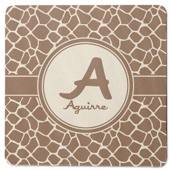 Giraffe Print Square Rubber Backed Coaster (Personalized)