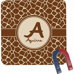 Giraffe Print Square Fridge Magnet (Personalized)