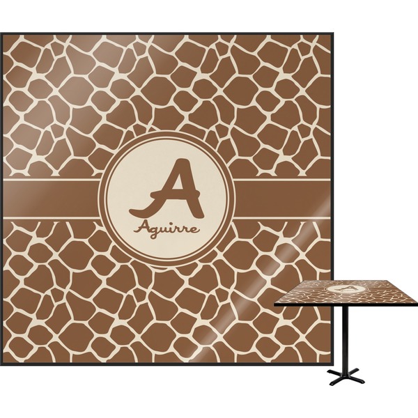 Custom Giraffe Print Square Table Top (Personalized)