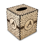 Giraffe Print Wood Tissue Box Cover - Square (Personalized)