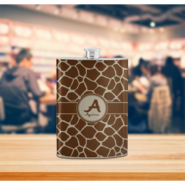 Giraffe Print Stainless Steel Flask - LIFESTYLE 2
