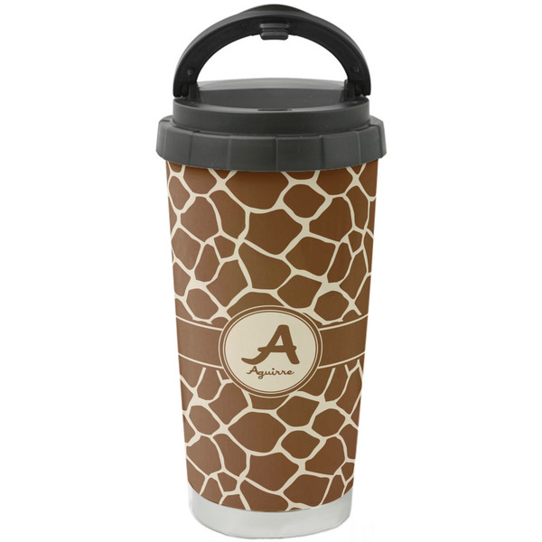 Custom Giraffe Print Stainless Steel Coffee Tumbler (Personalized)