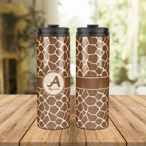 Giraffe Print Stainless Steel Tumbler - Lifestyle