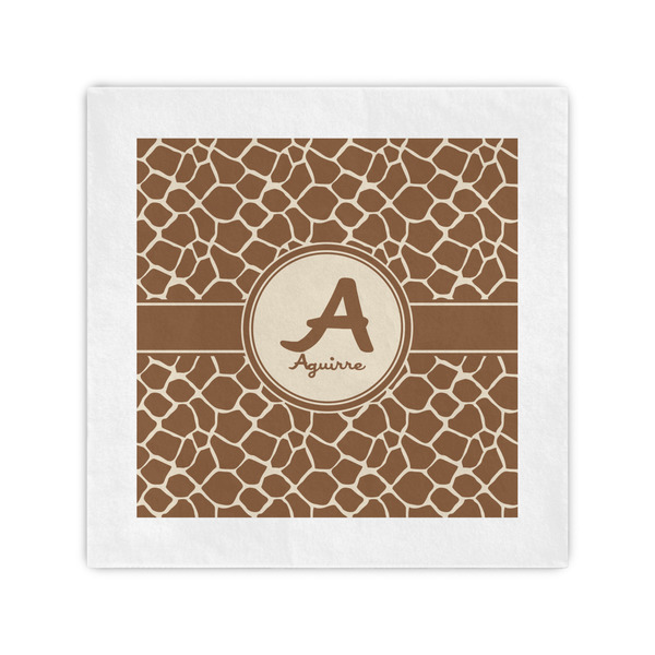 Custom Giraffe Print Cocktail Napkins (Personalized)