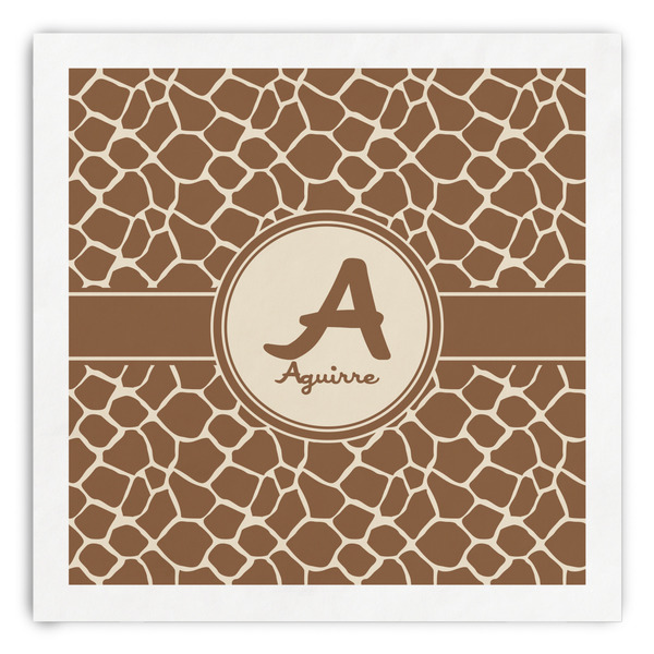Custom Giraffe Print Paper Dinner Napkins (Personalized)
