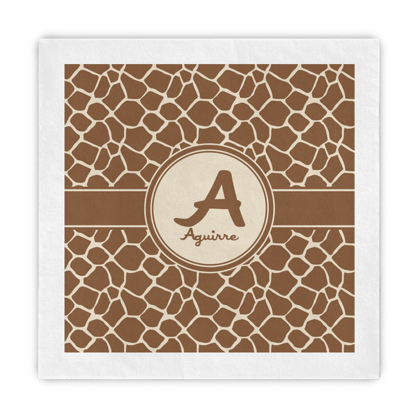 Custom Giraffe Print Standard Decorative Napkins (Personalized)