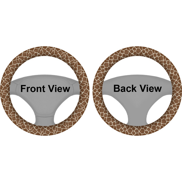 Giraffe Print Steering Wheel Cover- Front and Back