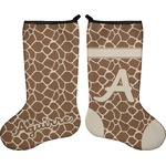 Giraffe Print Holiday Stocking - Double-Sided - Neoprene (Personalized)