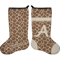 Giraffe Print Holiday Stocking - Double-Sided - Neoprene (Personalized)