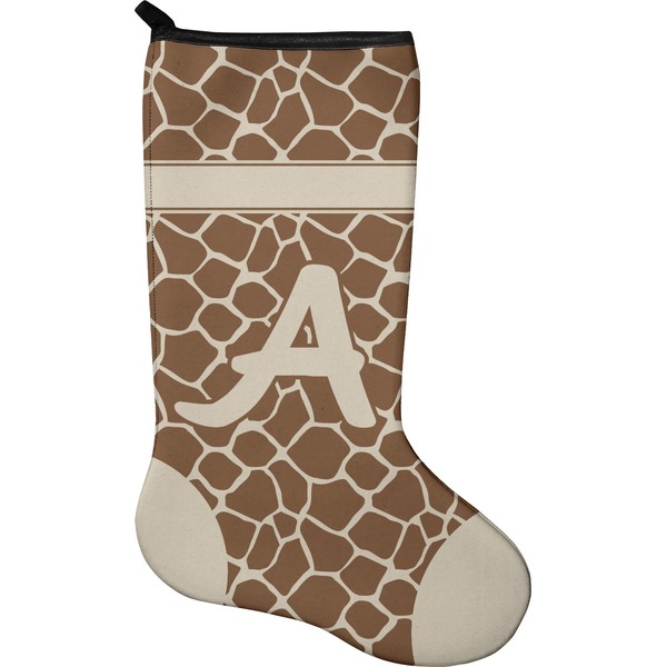 Custom Giraffe Print Holiday Stocking - Neoprene (Personalized)
