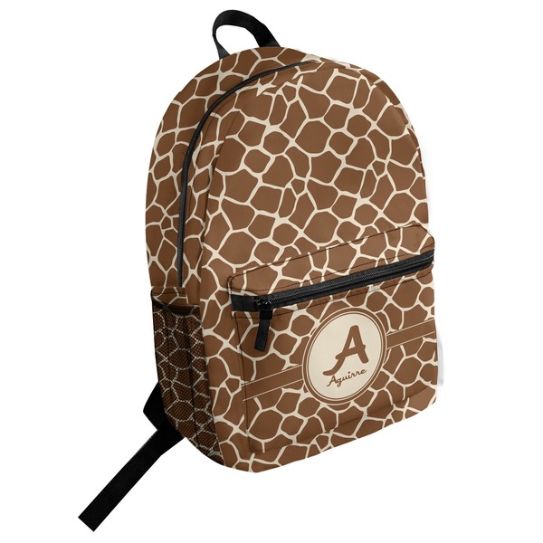 Custom Giraffe Print Student Backpack (Personalized)