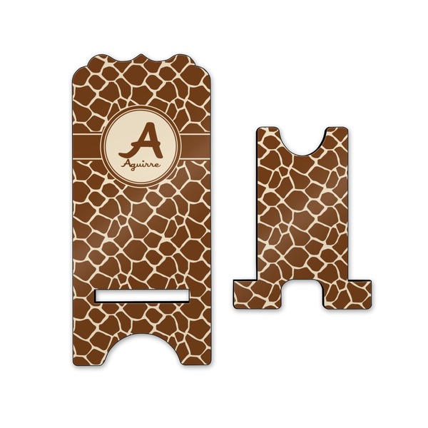 Giraffe Print Stylized Phone Stand - Front & Back - Small