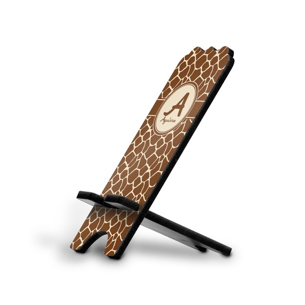 Custom Giraffe Print Stylized Cell Phone Stand - Small w/ Name and Initial