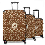 Giraffe Print 3 Piece Luggage Set - 20" Carry On, 24" Medium Checked, 28" Large Checked (Personalized)
