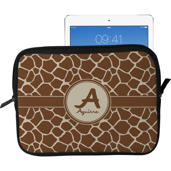 Custom Giraffe Print Tablet Case / Sleeve - Large (Personalized)